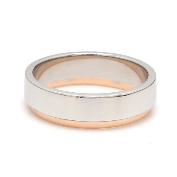 Jewelove™ Rings Men's Band only Customised Platinum Love Bands with Rose Gold JL PT 925