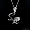 Jewelove™ Necklaces & Pendants Customised Platinum Name Pendant with 0.50 cts. Solitaire