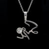 Jewelove™ Necklaces & Pendants Customised Platinum Name Pendant with 0.50 cts. Solitaire
