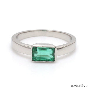Jewelove™ Rings Customised Platinum Ring with Emerald JL PT 1309