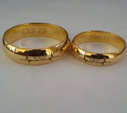 Jewelove™ Rings Customised Platinum Rings with Heartbeat & Heart