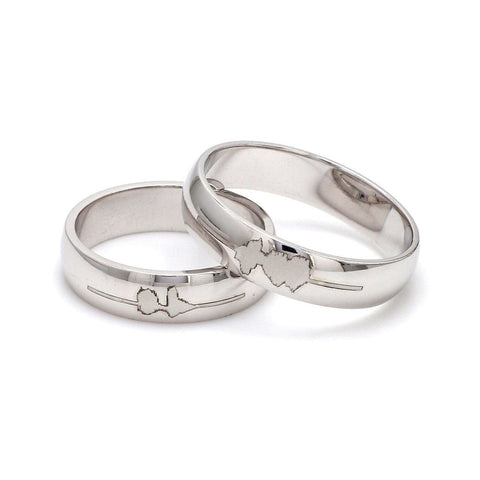 Customised Sound Wave Platinum Rings JL PT 586