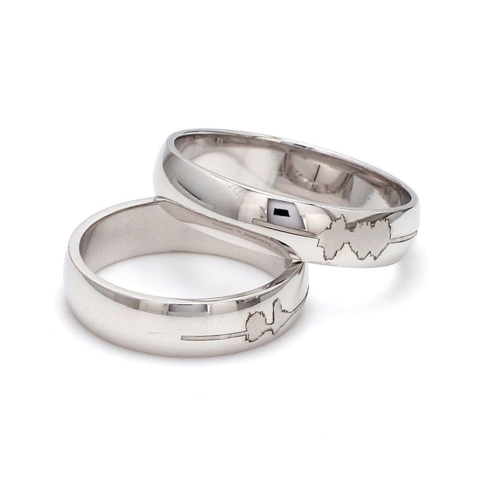 Customised Sound Wave Platinum Rings JL PT 586 – Jewelove™