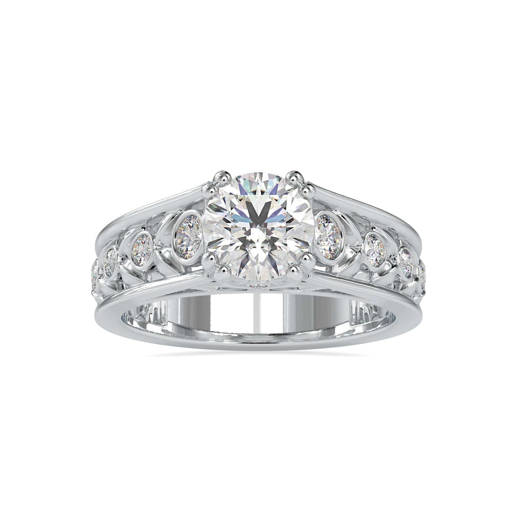 Jewelove™ Rings VS J / Women's Band only Designer 30-Pointer Solitaire Diamond Shank Engagement Ring JL PT 0049