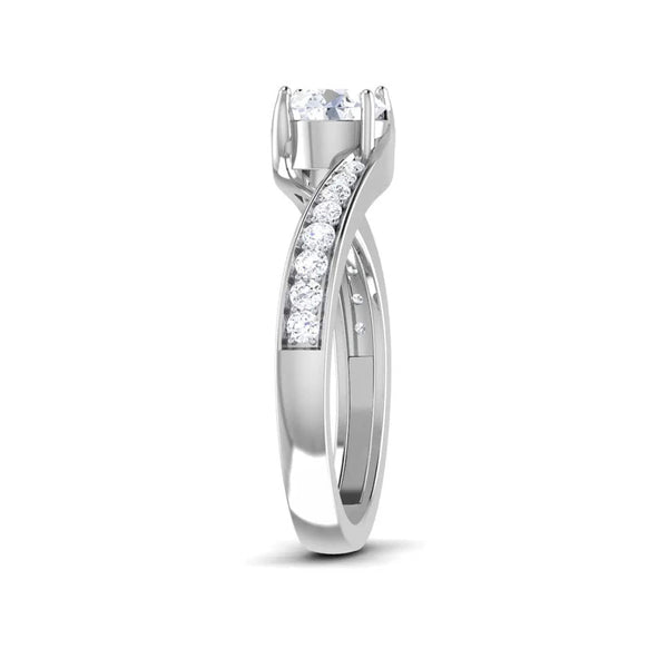 Jewelove™ Rings Designer Curvy Platinum Solitaire Engagement Ring for Women JL PT 480