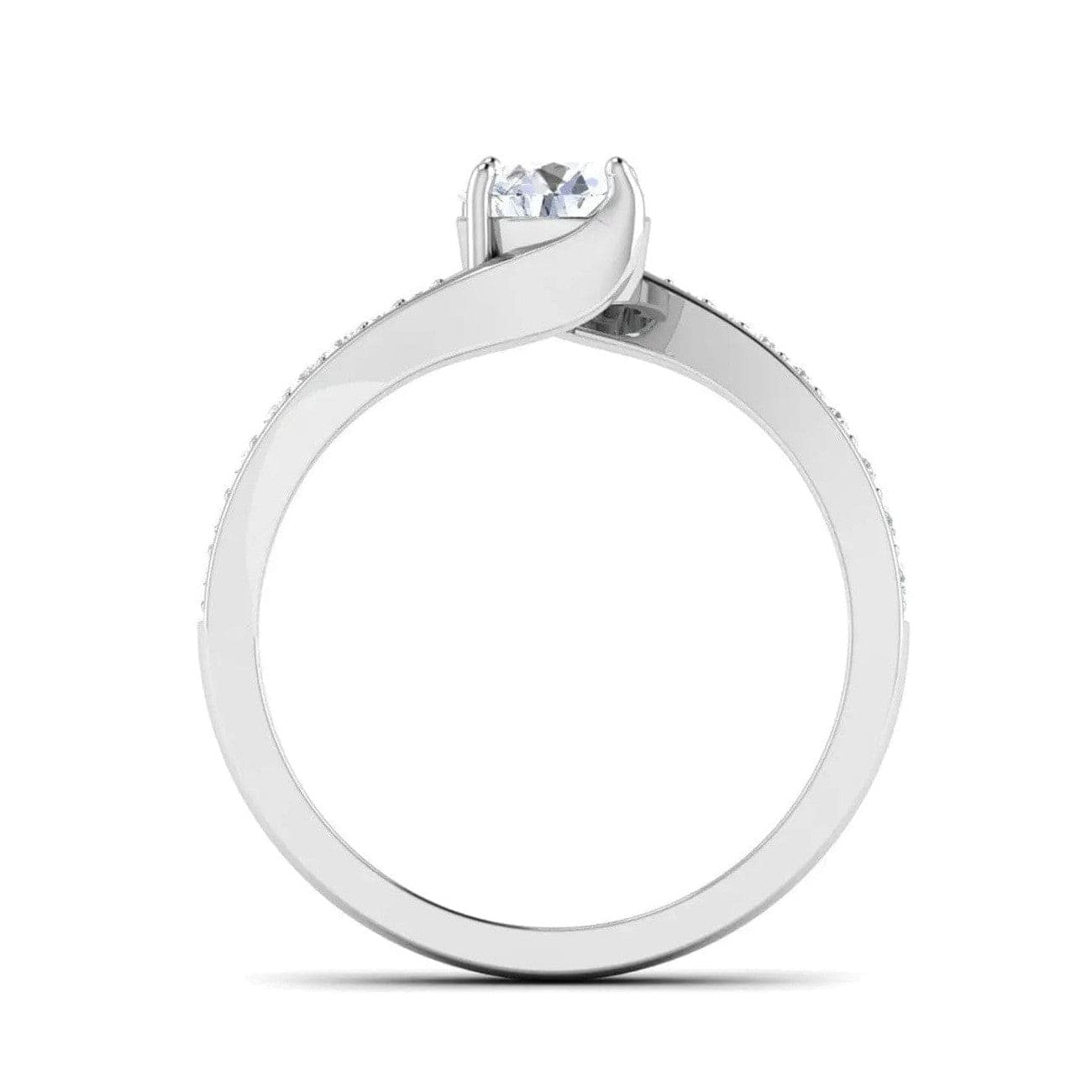 Jewelove™ Rings Designer Curvy Platinum Solitaire Setting for Women JL PT 480-M