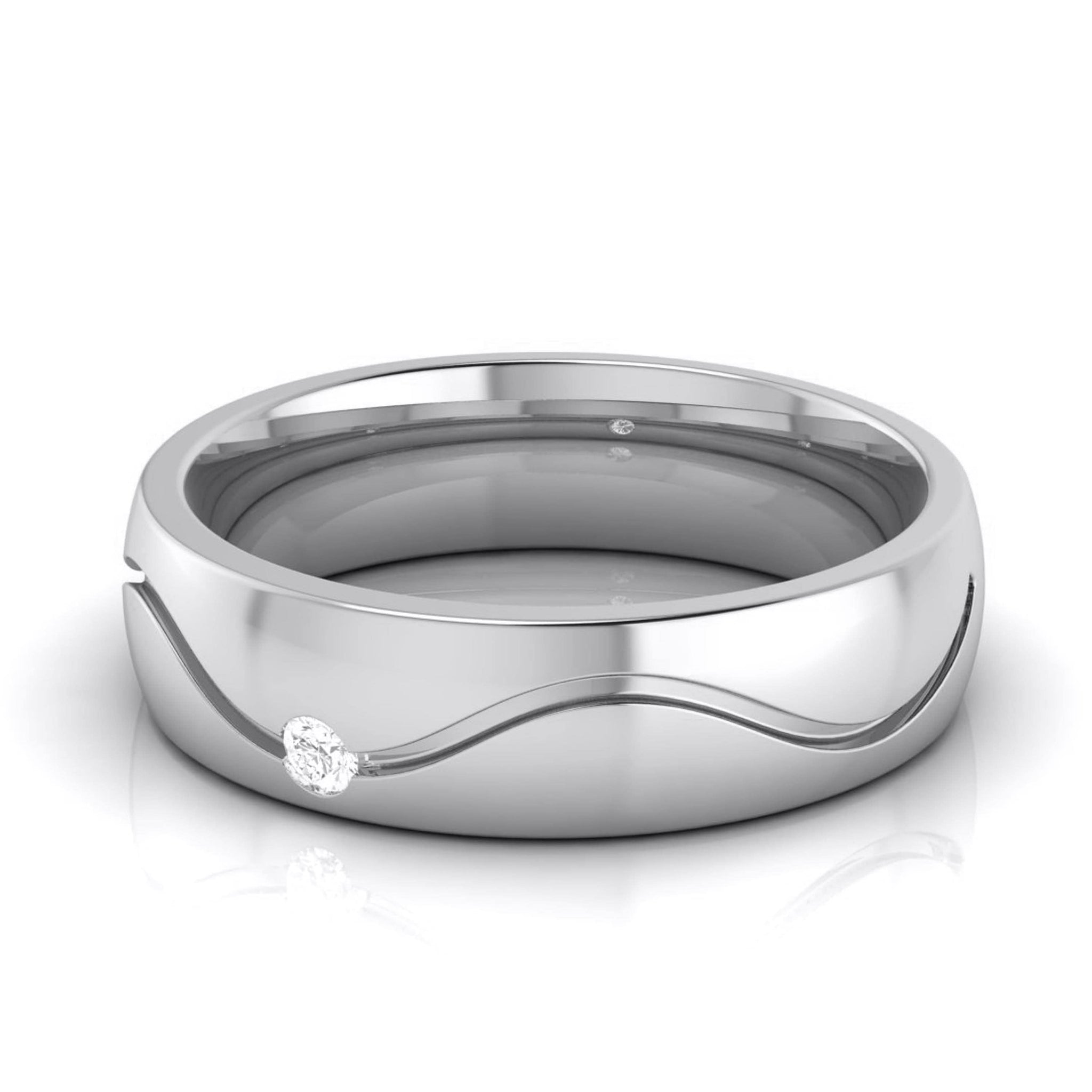 Jewelove™ Rings Designer Diamond Platinum Love Bands JL PT R-8027