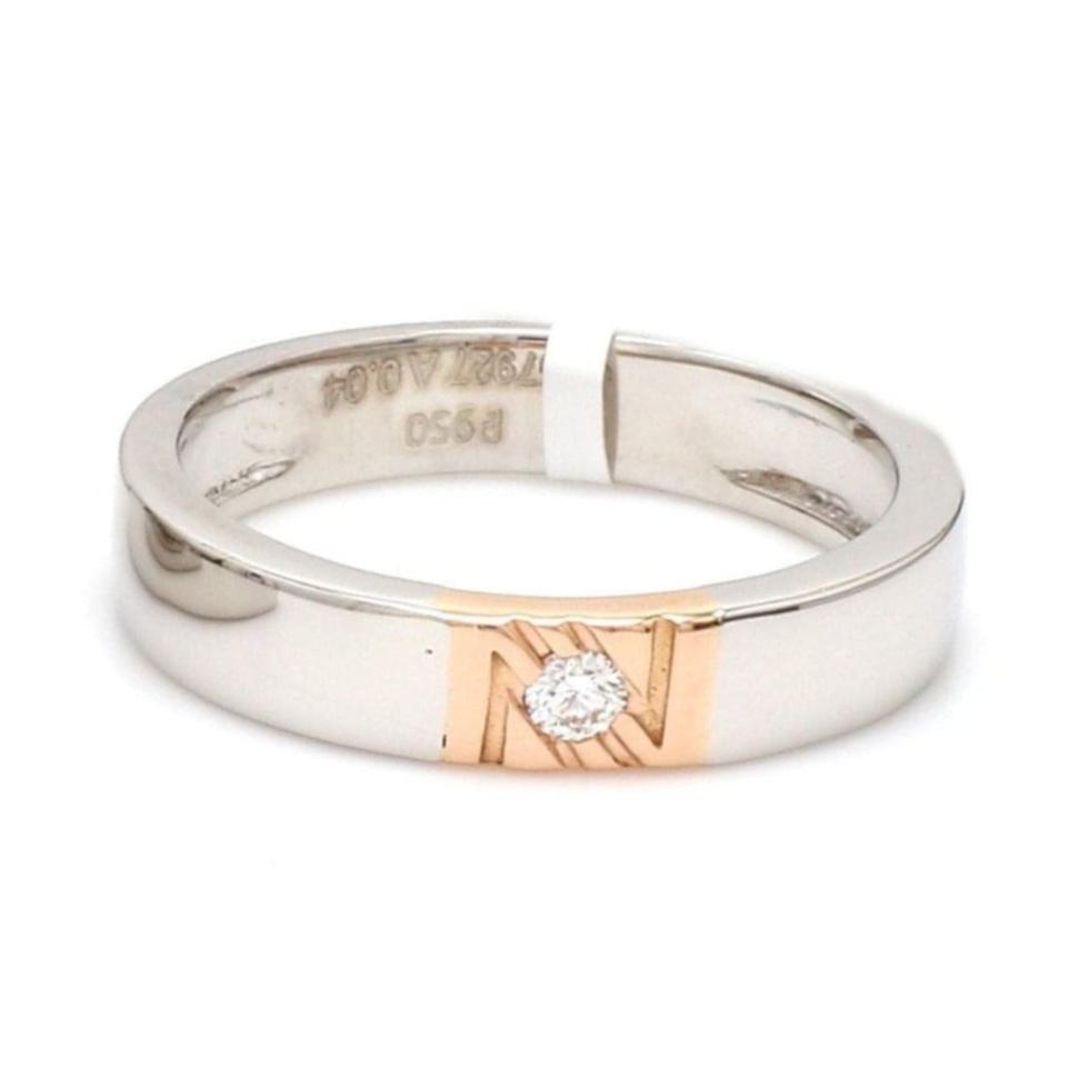 Jewelove™ Rings Women's Band only / SI IJ Designer Diamond Platinum Rose Gold Couple Rings JL PT 1133