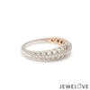 Jewelove™ Rings Designer Diamonds Platinum Love Bands with Rose Gold JL PT 1070