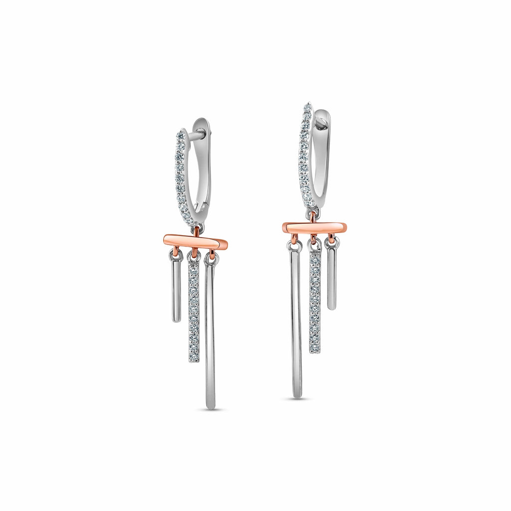 Jewelove™ Earrings Designer Evara Platinum Rose Gold Diamonds Earrings for Women JL PT E 310