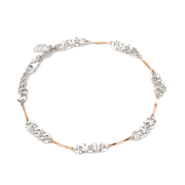 Jewelove™ Bangles & Bracelets Designer Flowery Japanese Platinum Rose Gold Bracelet for Women JL PTB 662R