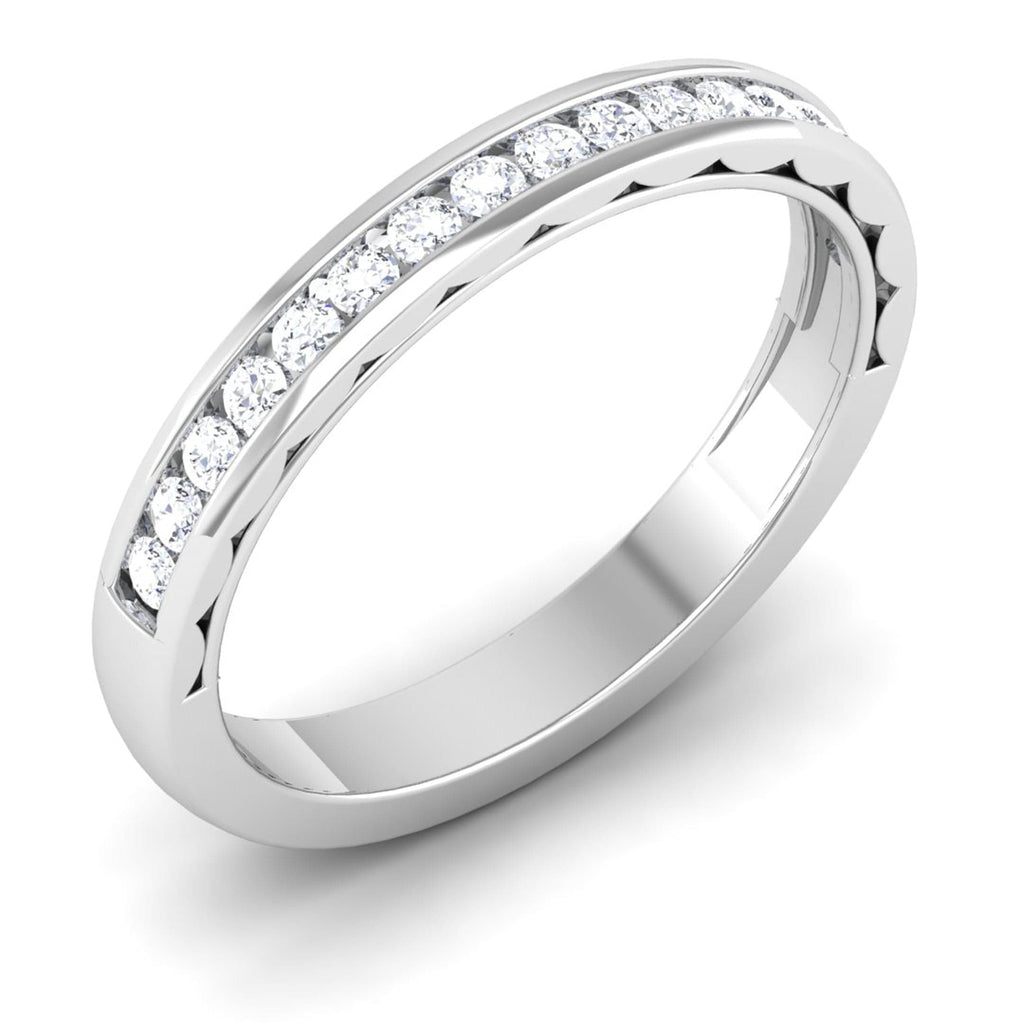 Jewelove™ Rings SI IJ / Women's Band only Designer Half Eternity Platinum Wedding Band with Channel Setting JL PT 6731