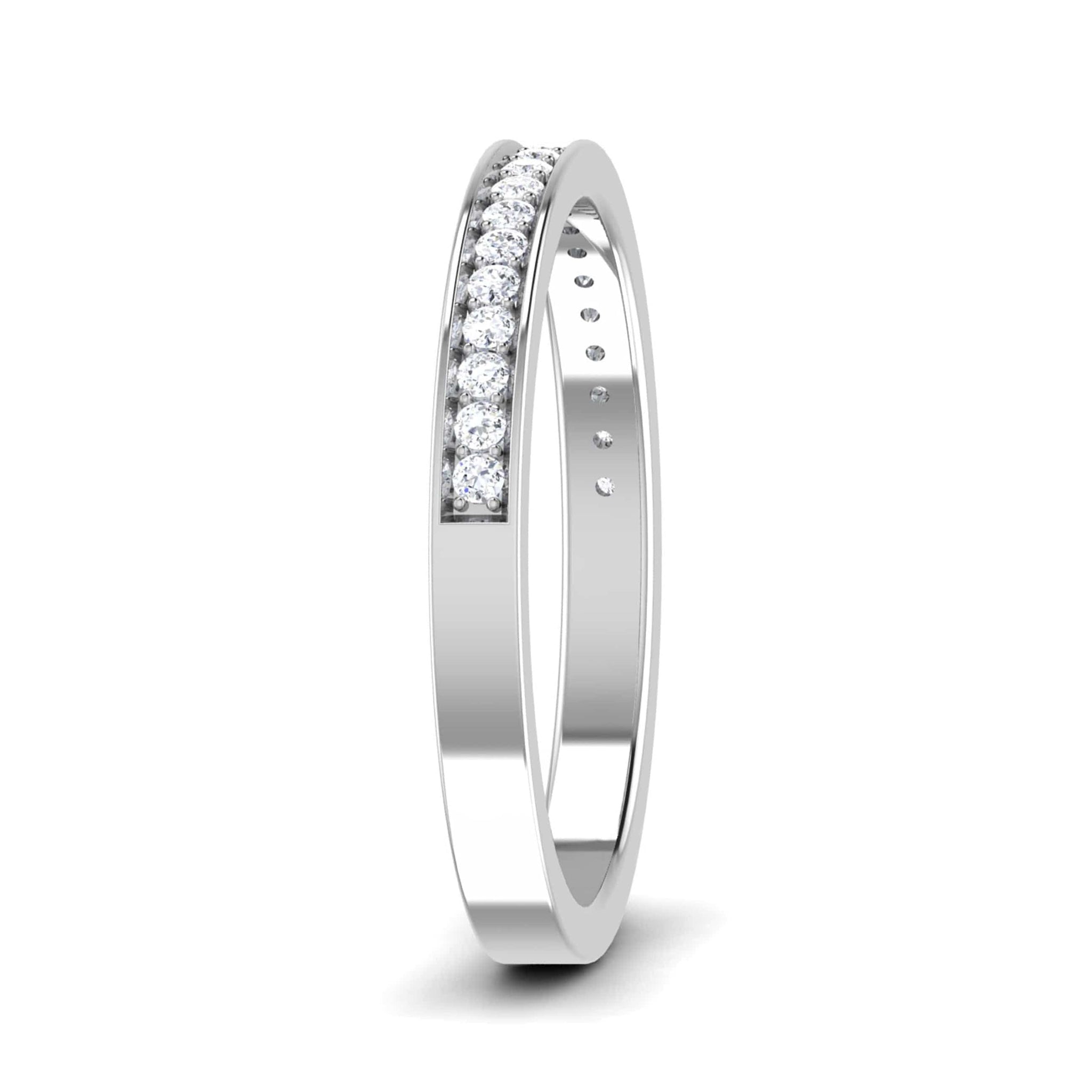 Jewelove™ Rings Designer Half Eternity Platinum Wedding Band with Diamonds JL PT 6746