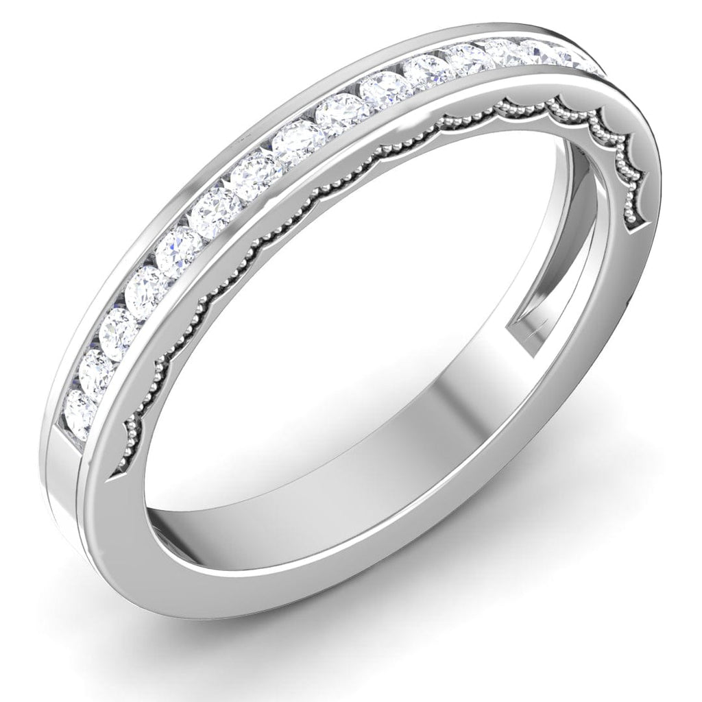 Jewelove™ Rings Designer Half Eternity Platinum Wedding Band with Diamonds JL PT 6771