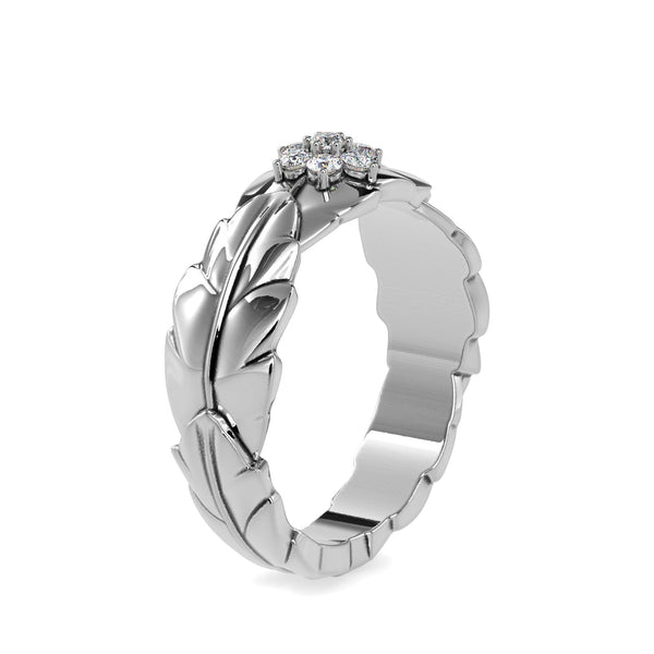 Jewelove™ Rings Designer Leaf Platinum Diamond Ring for Women  JL PT 0163