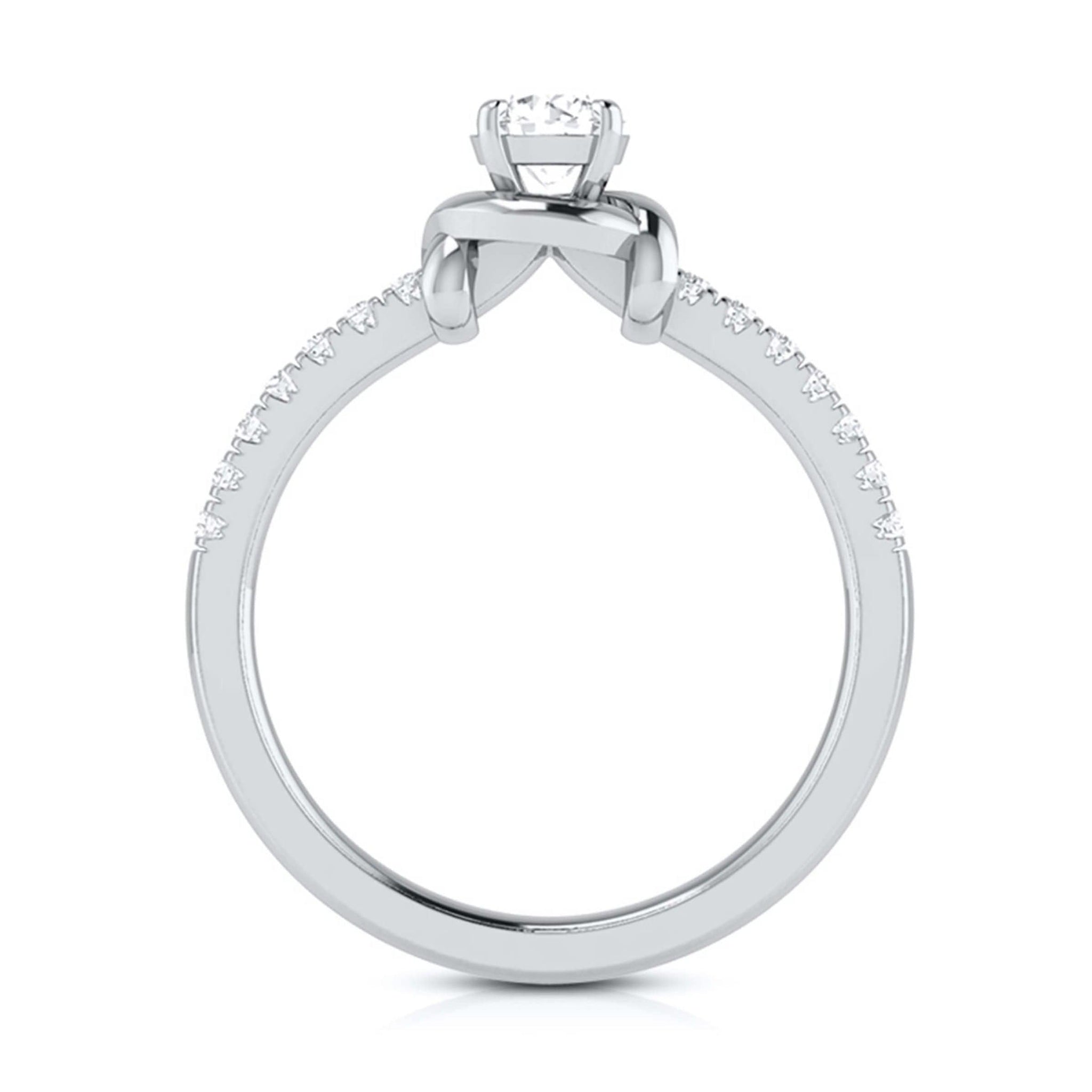 1-Carat Solitaire Platinum Engagement Ring for Women with Diamond Accents JL PT G 113-D