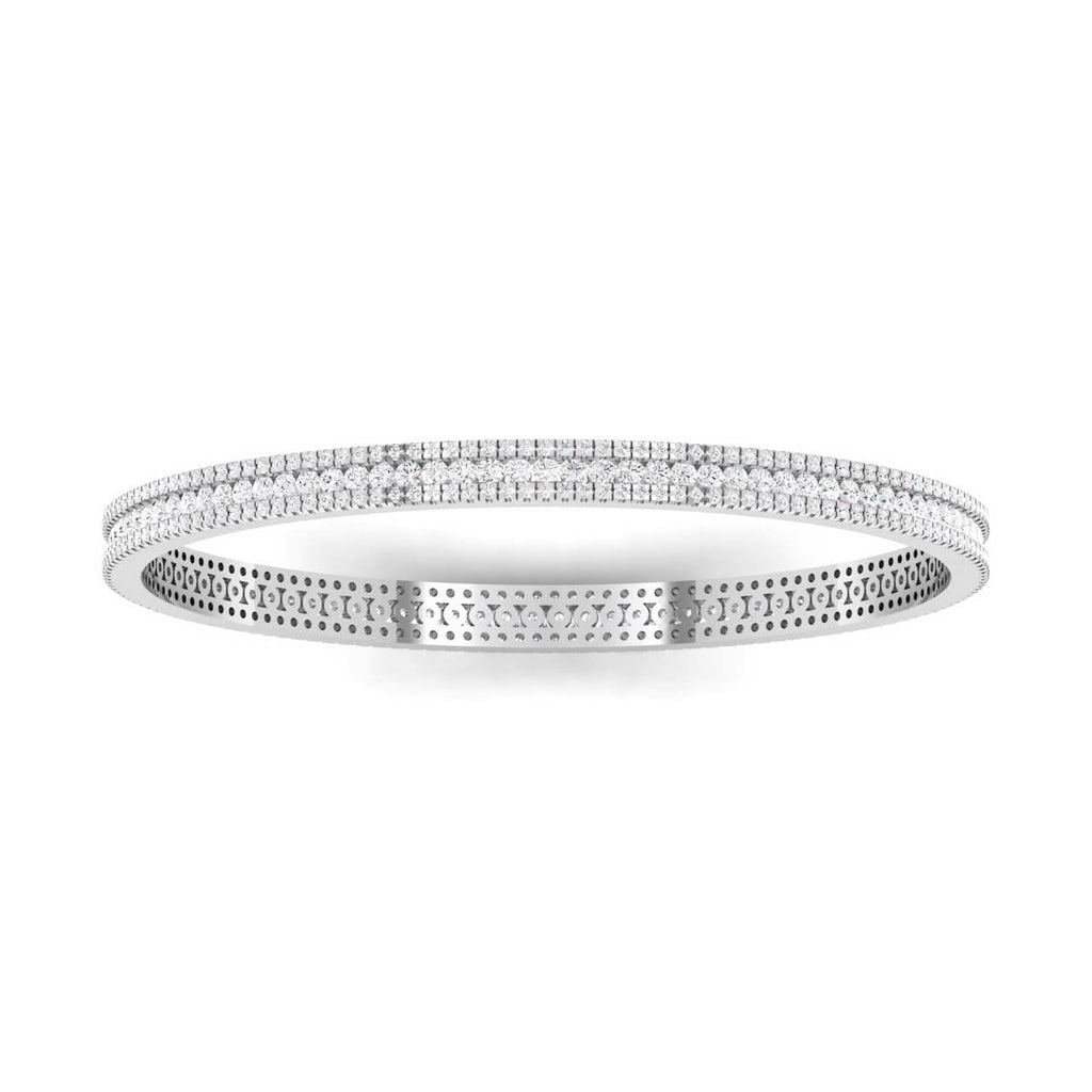 Jewelove™ Bangles & Bracelets Single / SI IJ Designer Platinum Diamond Bangle JL PTB 757