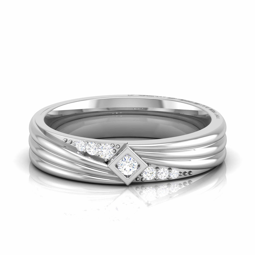 Jewelove™ Rings Women's Band only / SI IJ Designer Platinum Diamond Couple Ring JL PT CB 17