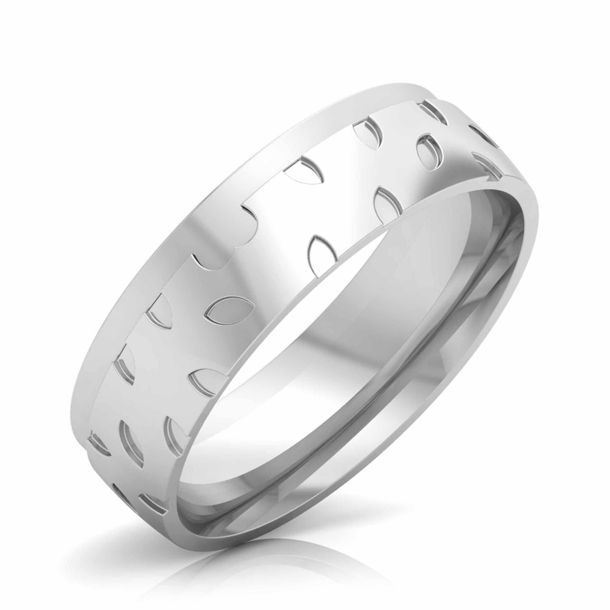 Jewelove™ Rings Men's Band only / SI IJ Designer Platinum Diamond Couple Ring JL PT CB 89