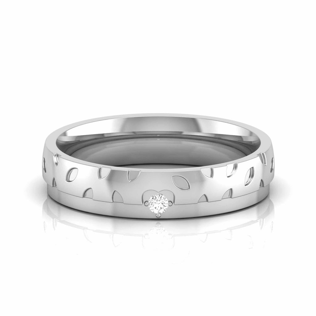 Jewelove™ Rings Women's Band only / SI IJ Designer Platinum Diamond Couple Ring JL PT CB 89