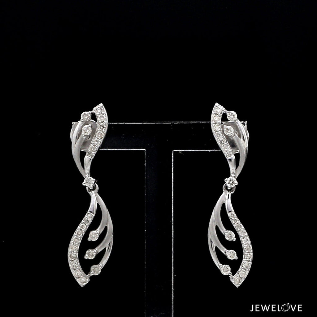 Jewelove™ Pendants & Earrings Designer Platinum Diamond Earrings for Women JL PT E 344