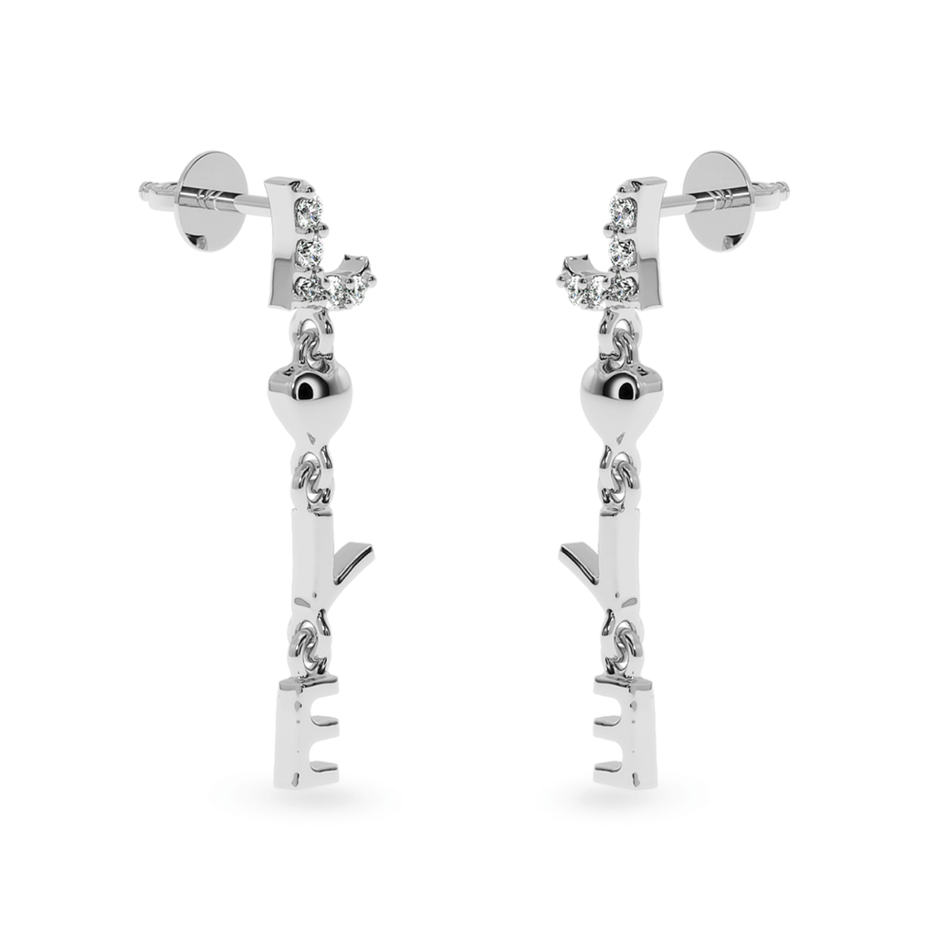 Jewelove™ Earrings SI IJ Designer Platinum Diamond Earrings for Women  JL PT E LC819