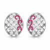 Jewelove™ Earrings Red Designer Platinum Diamond Earrings for Women JL PT E NL8605