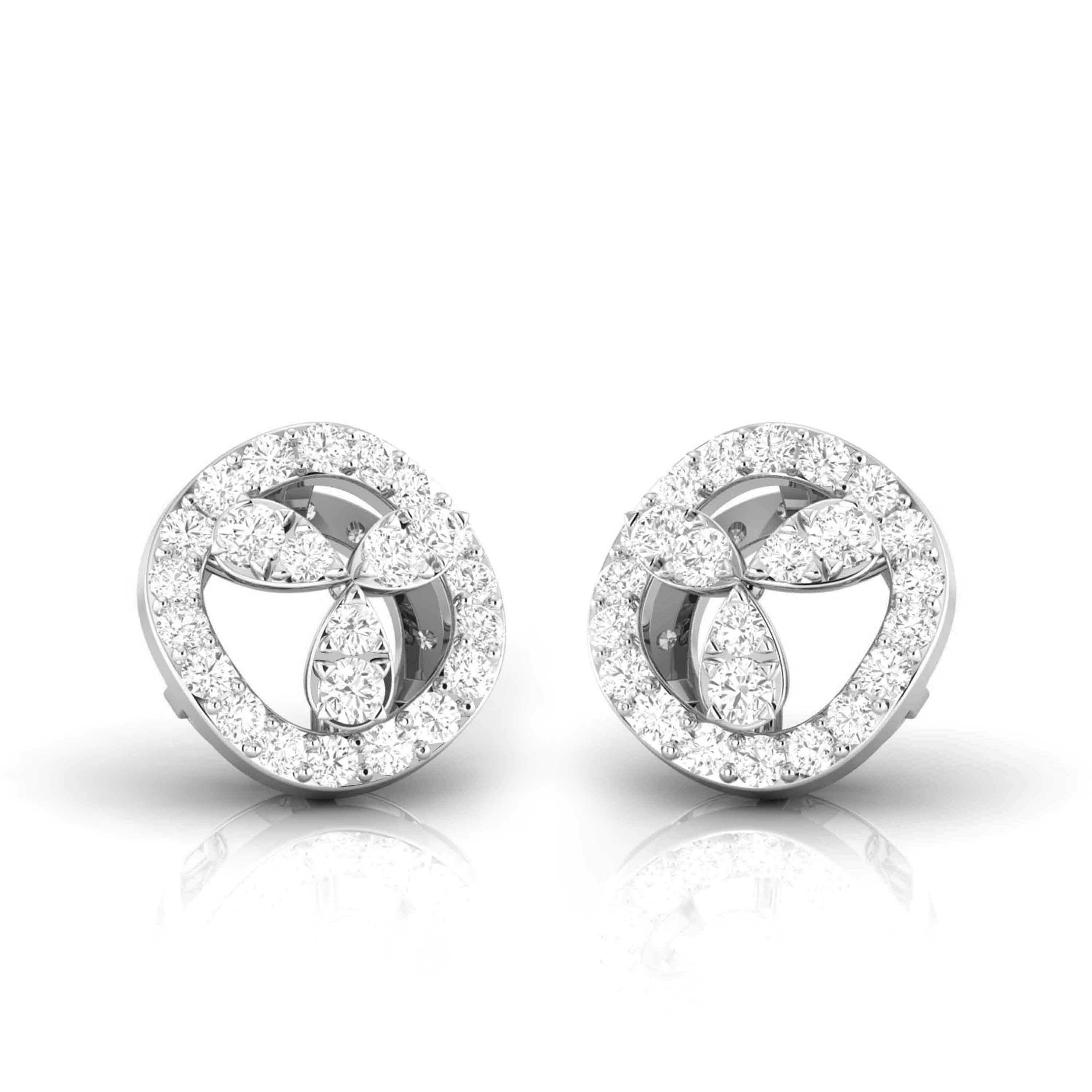 Designer Platinum Diamond Earrings for Women JL PT E OLS 29