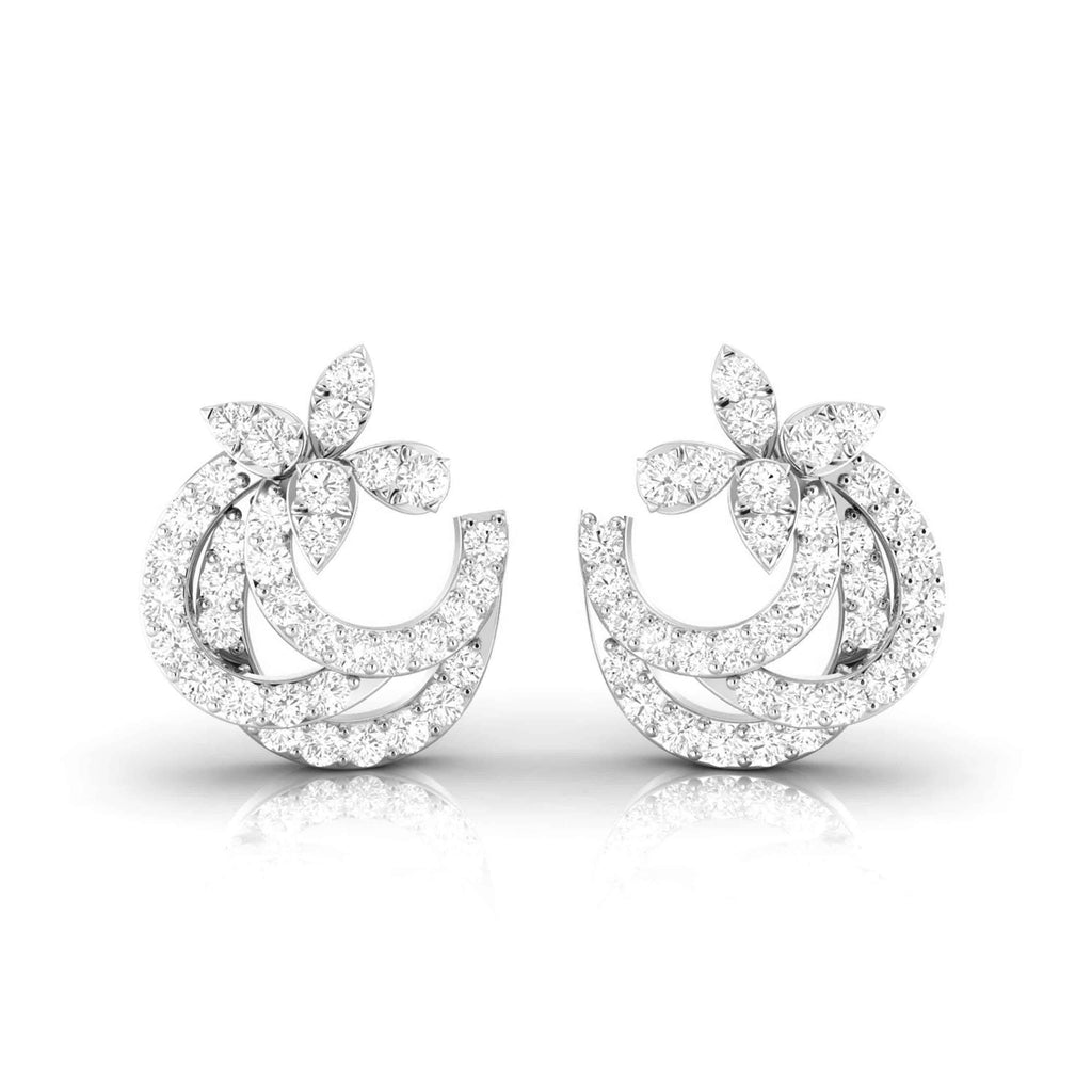 Jewelove™ Earrings SI IJ Designer Platinum Diamond Earrings for Women JL PT E OLS 41