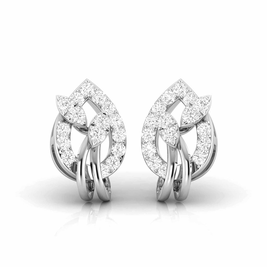 Jewelove™ Earrings SI IJ Designer Platinum Diamond Earrings for Women JL PT E OLS 46