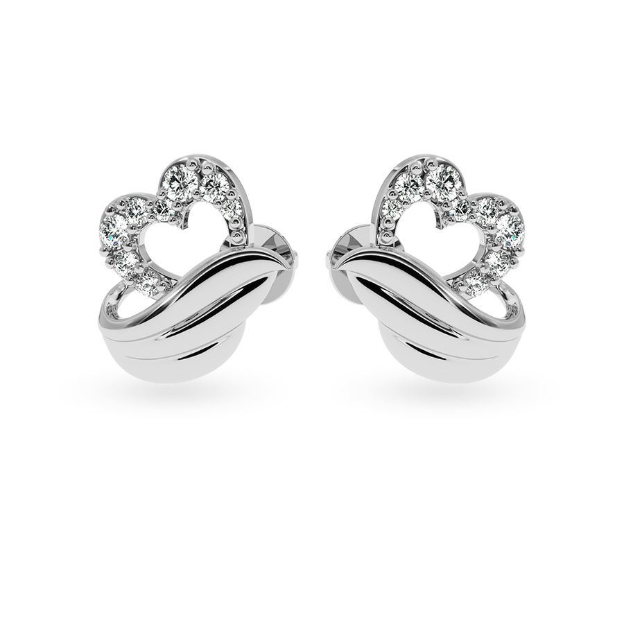 Jewelove™ Earrings SI IJ Designer Platinum Diamond Heart Earrings for Women  JL PT E LC834