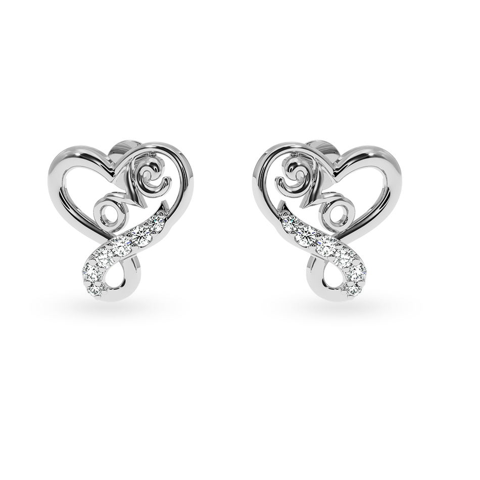 Jewelove™ Earrings SI IJ Designer Platinum Diamond Heart Earrings for Women JL PT E LC840