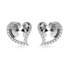 Jewelove™ Earrings SI IJ Designer Platinum Diamond Heart Earrings JL PT E LC844