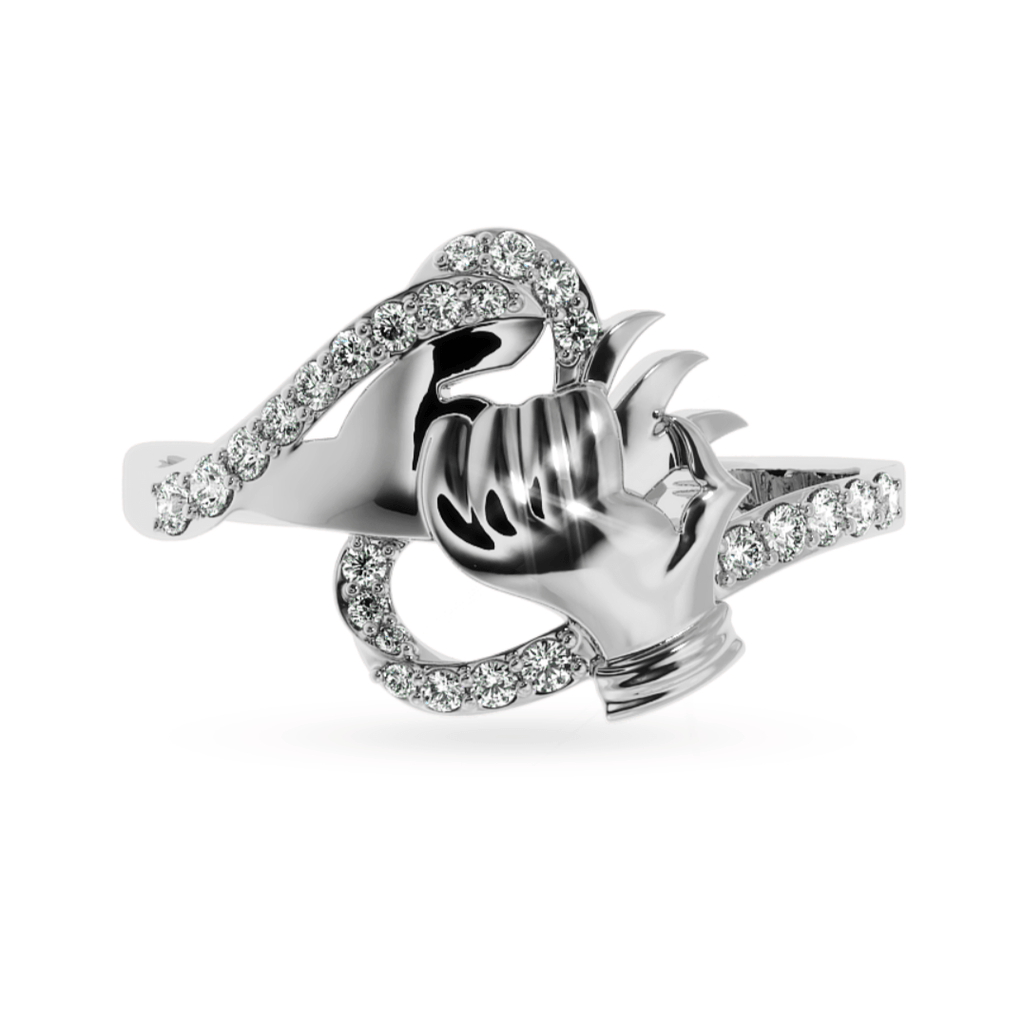 Jewelove™ Rings SI IJ Designer Platinum Diamond Heart Ring for Women JL PT LC864