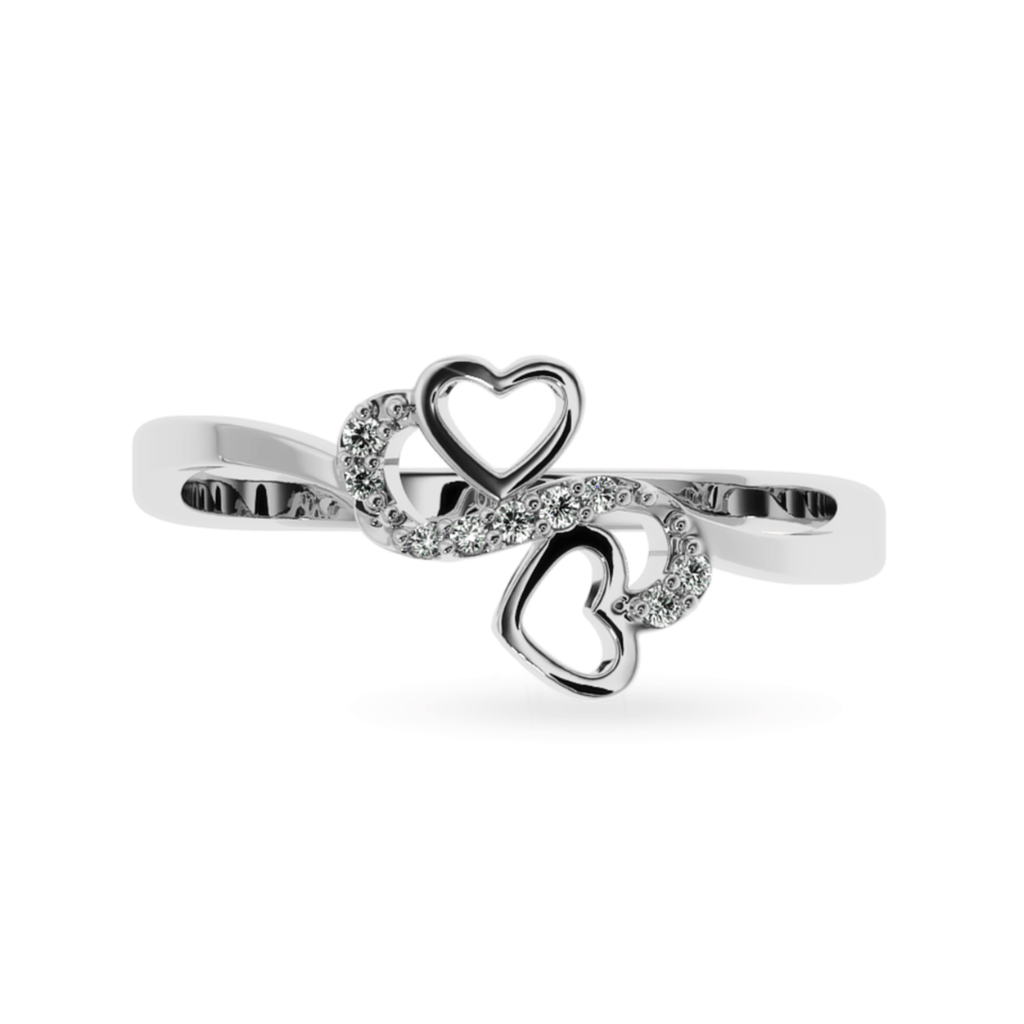 Jewelove™ Rings SI IJ Designer Platinum Diamond Heart Ring for Women JL PT LC872