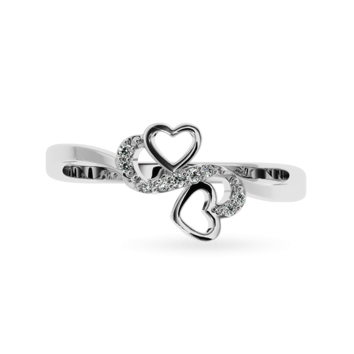 Designer Platinum Diamond Heart Ring for Women JL PT LC872