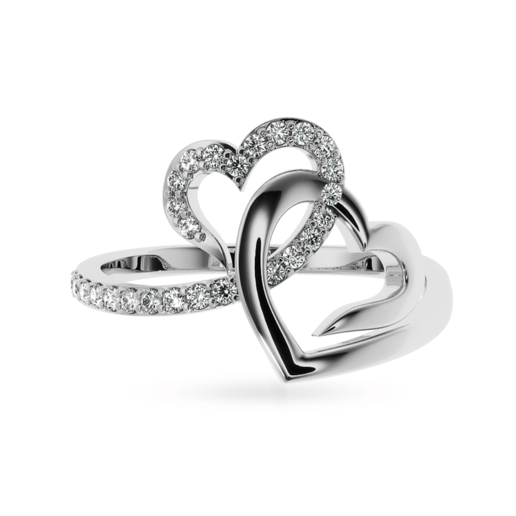 Jewelove™ Rings SI IJ Designer Platinum Diamond Heart Ring for Women JL PT LC897