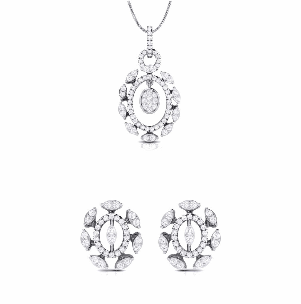 Jewelove™ Pendants & Earrings Pendant Set Designer Platinum Diamond Pendant Set JL PT P 28