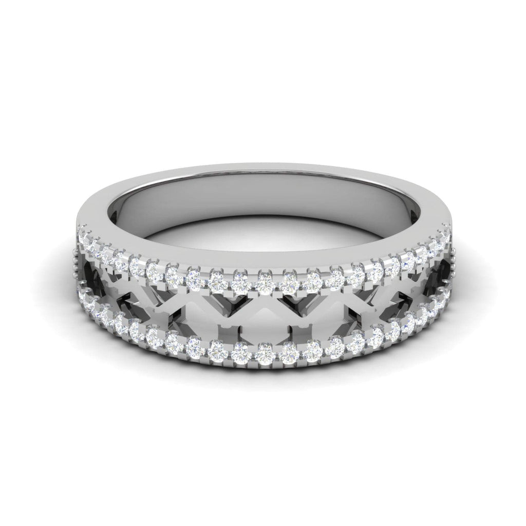 Jewelove™ Rings SI IJ Designer Platinum Diamond Ring for Women JL PT WB6022