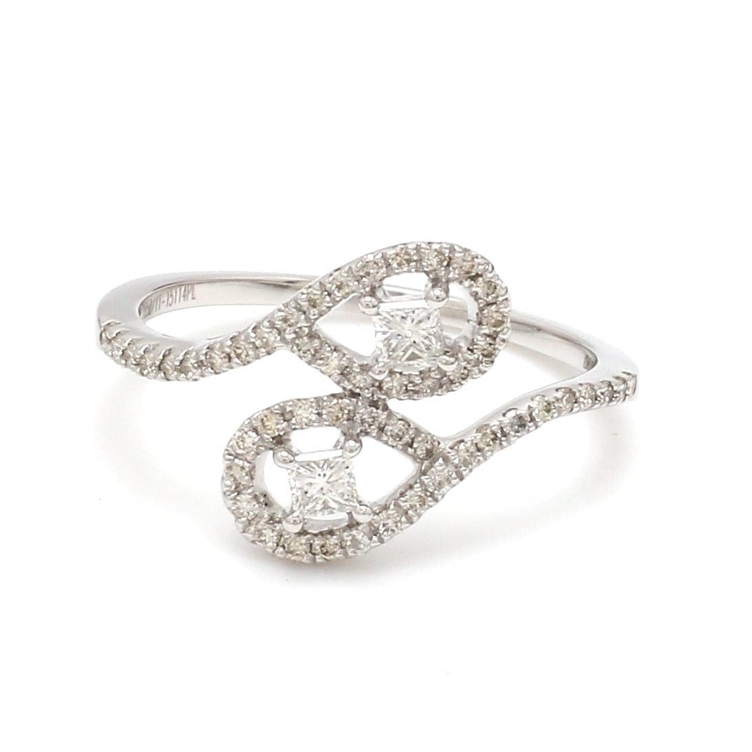 Jewelove™ Rings Women's Band only Designer Platinum Diamond Ring with Princess Cut for Women JL PT 1006