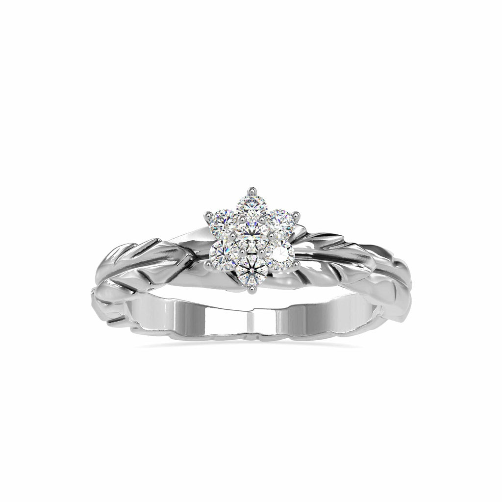 Jewelove™ Rings Designer Platinum Diamond Ring with Solitaire-Look for Women JL PT 0165