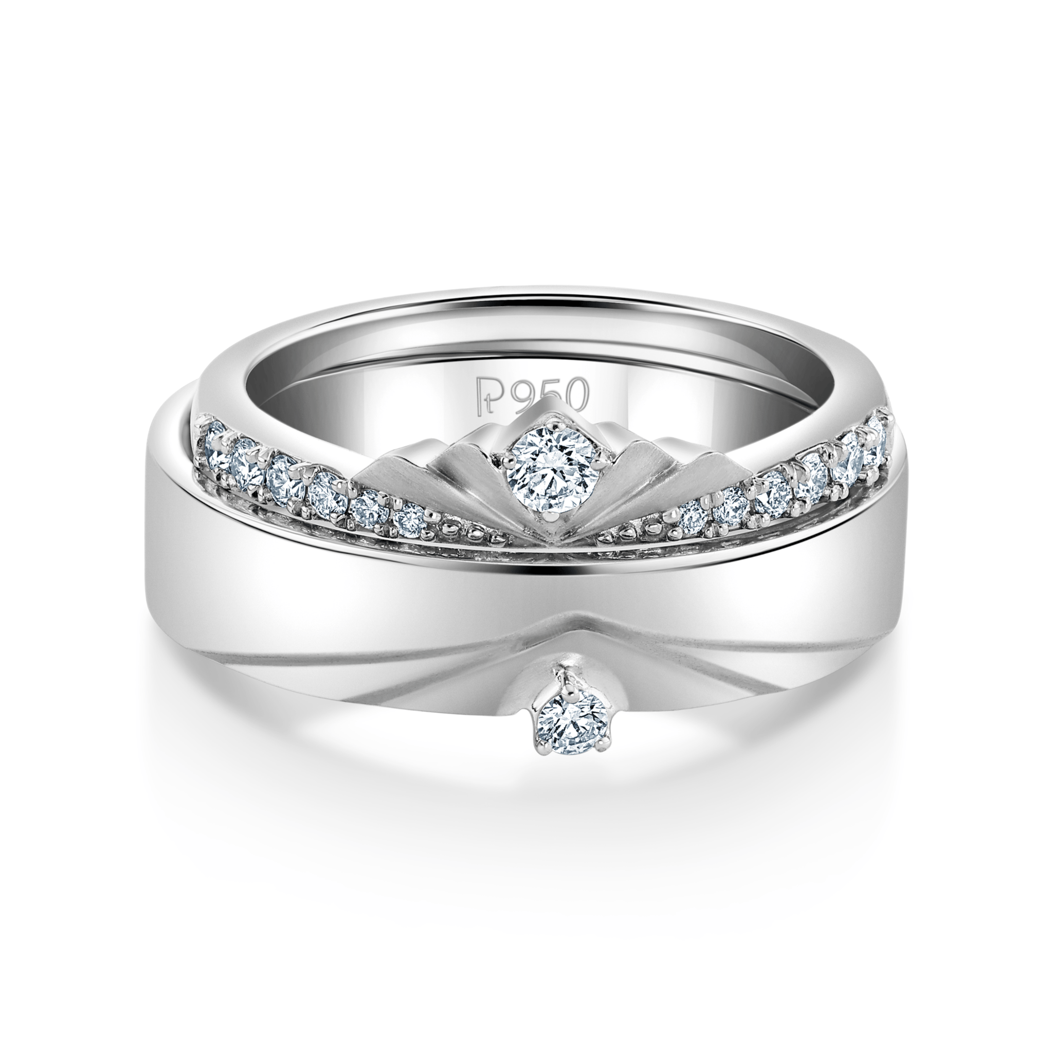 Jewelove™ Rings Designer Platinum Diamonds Rings for Couple JL PT 1260