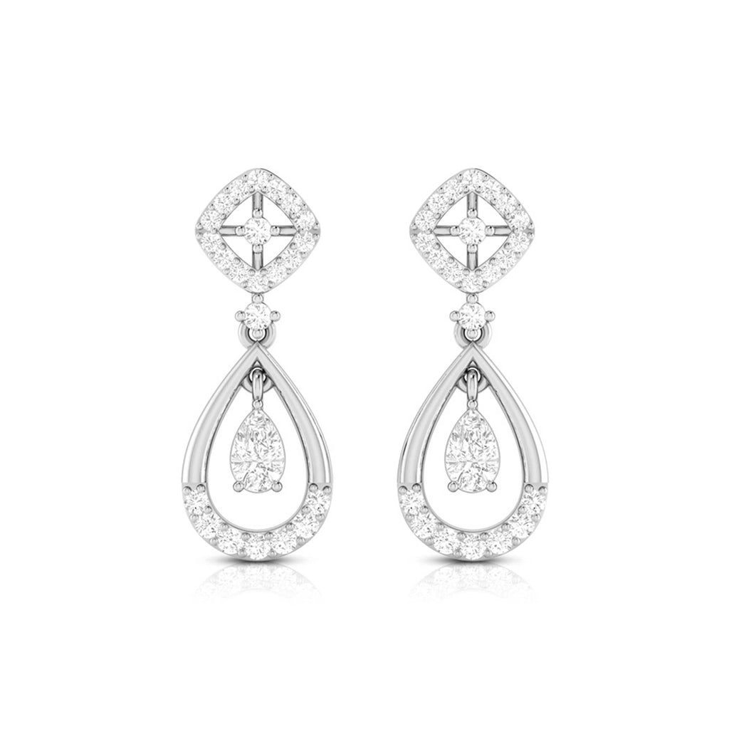 Jewelove™ Earrings SI IJ Designer Platinum Earrings with Diamonds for Women JL PT E N-44
