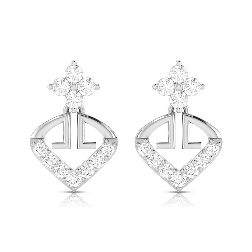Jewelove™ Earrings SI IJ Designer Platinum Earrings with Diamonds for Women JL PT E N-48