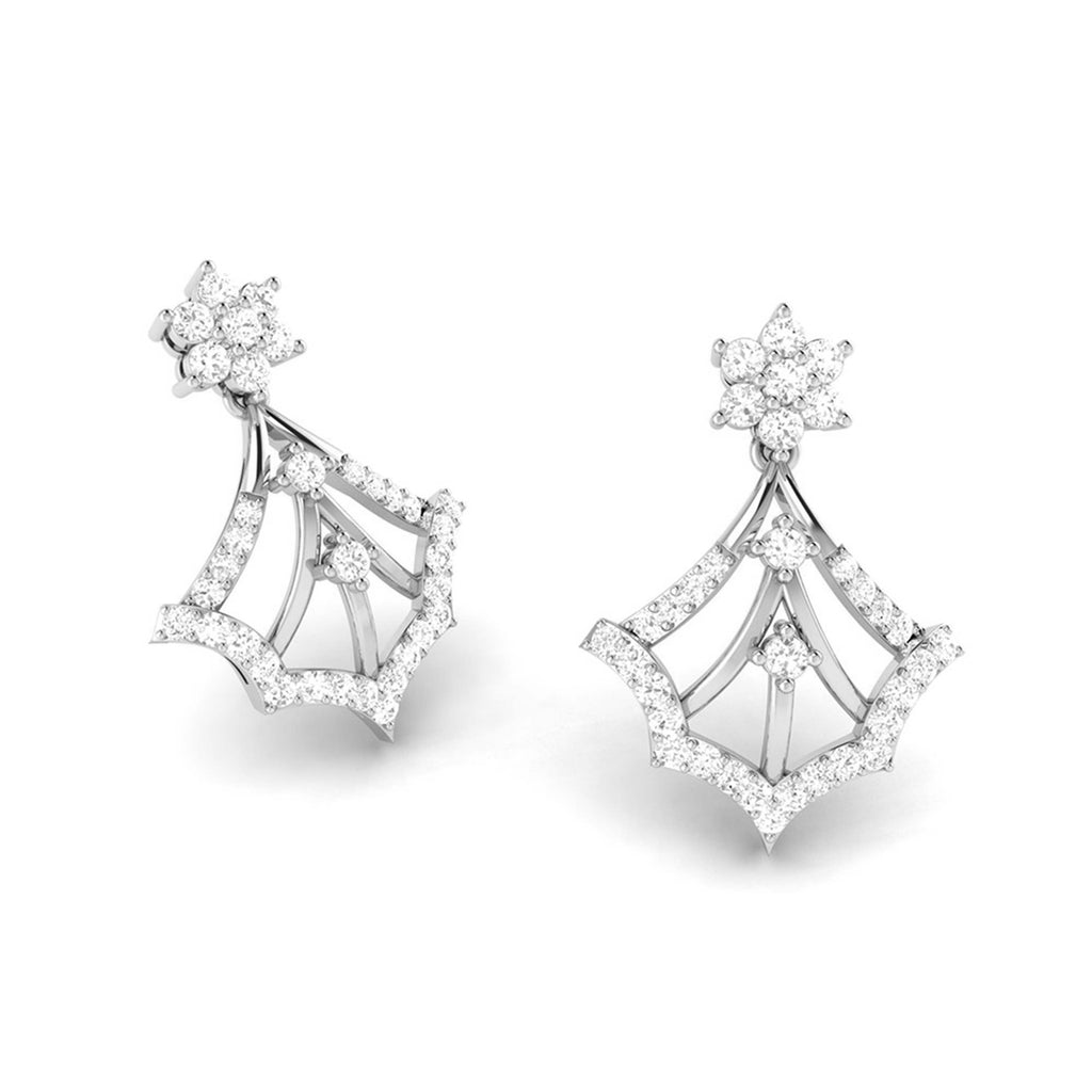 Jewelove™ Earrings SI IJ Designer Platinum Earrings with Diamonds for Women JL PT E NK-40
