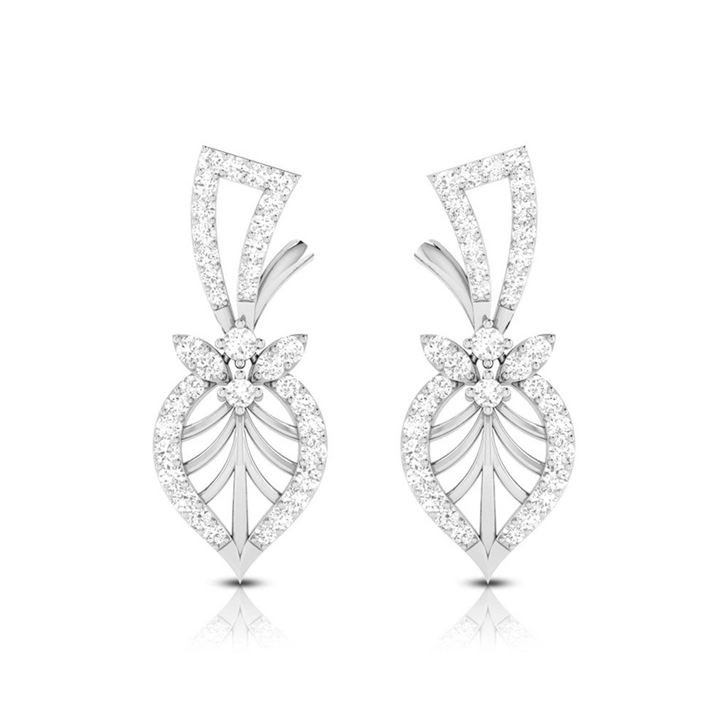 Jewelove™ Earrings SI IJ Designer Platinum Earrings with Diamonds for Women JL PT E NK-52