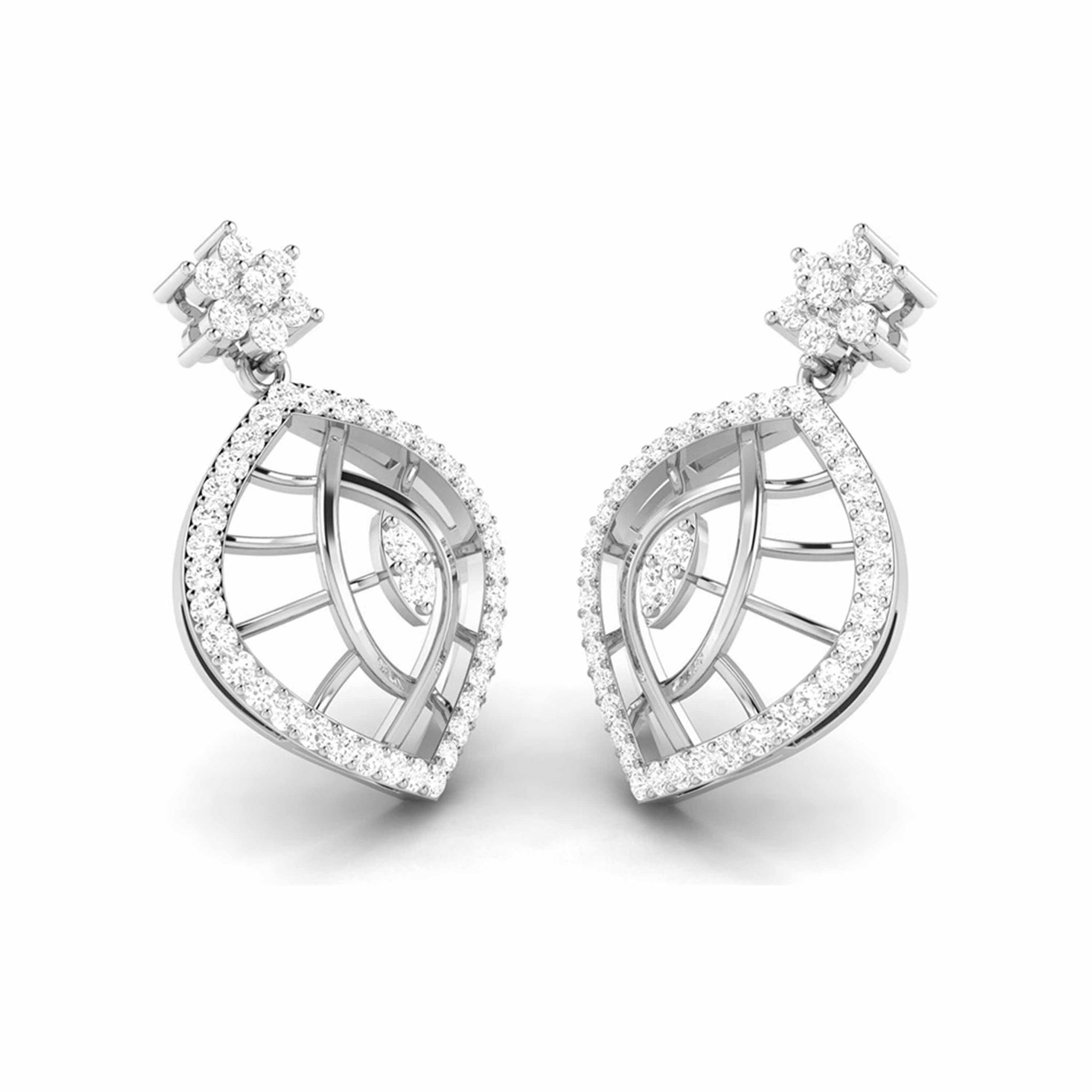 Jewelove™ Earrings Designer Platinum Earrings with Diamonds JL PT E NK-63