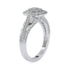 Jewelove™ Rings Designer Platinum Halo Ring for Women with JL PT R US-0001