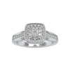 Jewelove™ Rings Designer Platinum Halo Ring for Women with JL PT R US-0001