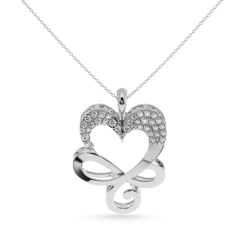 Jewelove™ Pendants SI IJ Designer Platinum Heart Diamond Pendant for Women JL PT P LC940